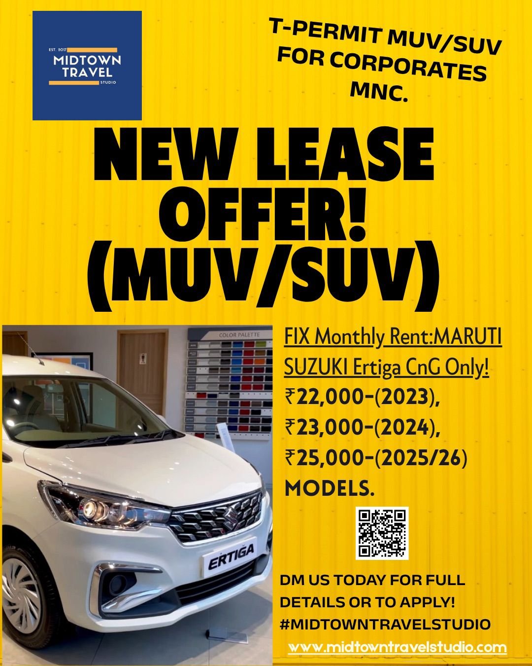 New Lease Offer MUV/SUV Ertiga 2026 — Handover Package